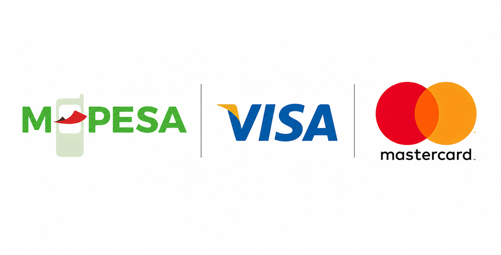 M-Pesa, Visa, Mastercard