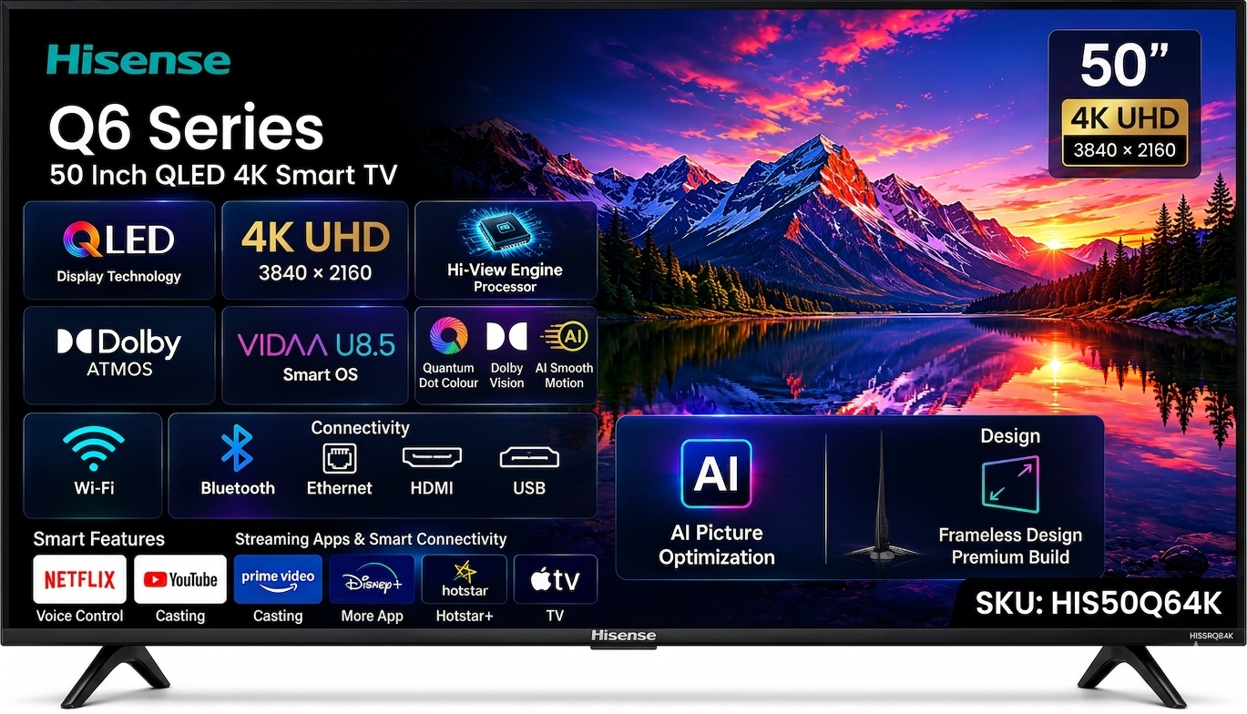 Gemini_Generated_Image_4m8b694m8b694m8b Hisense 50 Inch QLED Smart 4K Frameless TV (Q6 Series) - Image 1