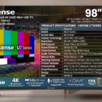 Hisense 98 Inch Smart 4K ULED Mini-LED TV (U7 Series – 144Hz)